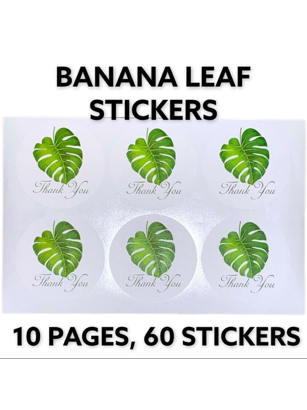 60 2.5” Banana Leaves Stickers PRICE IS FIRM - Picture 1 of 6